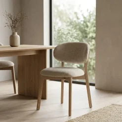Eleonora Eetkamerstoelen|Eetkamerstoel Mikky Naturel Taupe