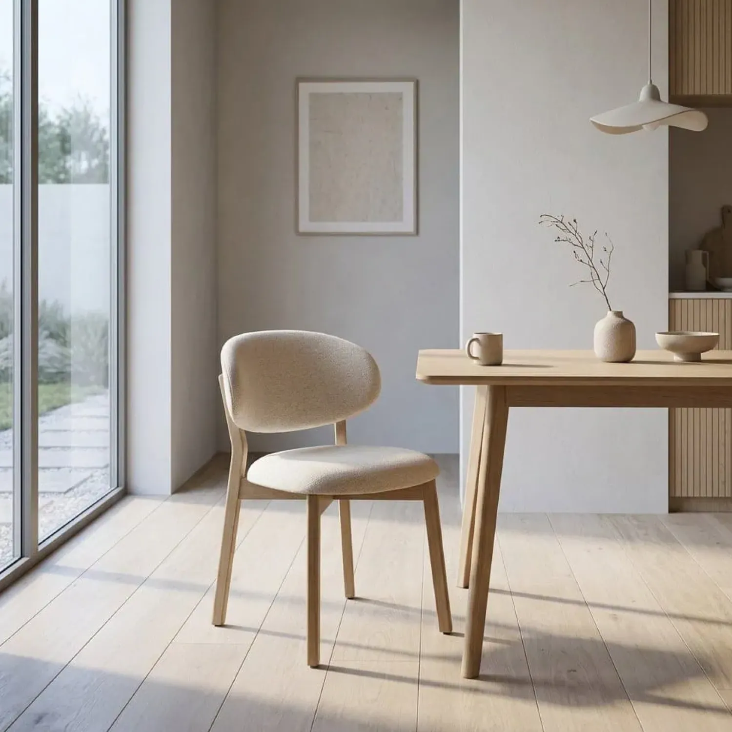 Eleonora Eetkamerstoelen|Eetkamerstoel Mikky Naturel Beige