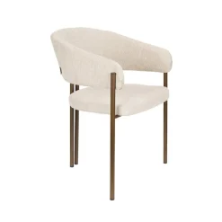 Dutchbone Eetkamerstoelen|Eetkamerstoel Naida Beige