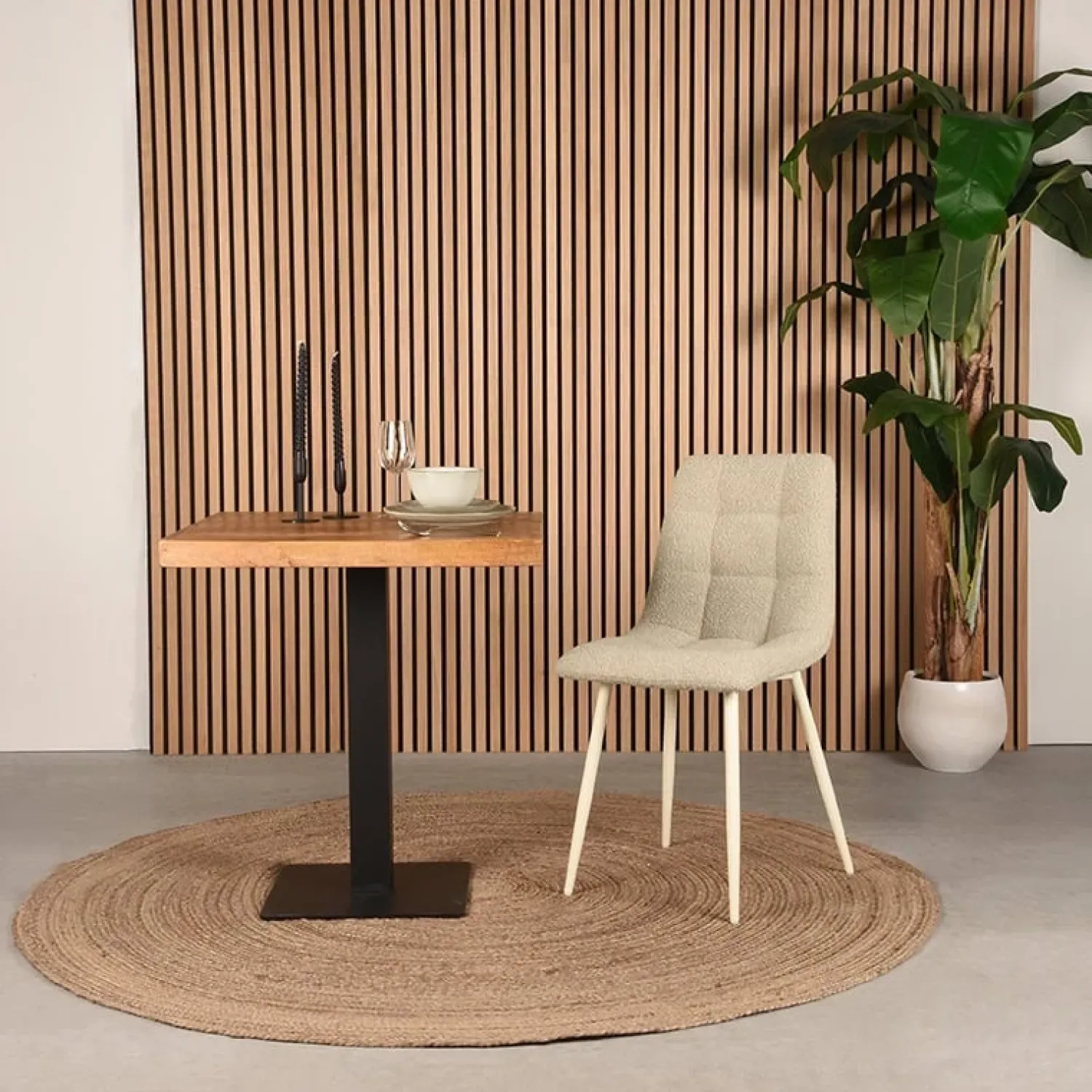 Label51 Eetkamerstoelen|Eetkamerstoel Nino Zand Stof