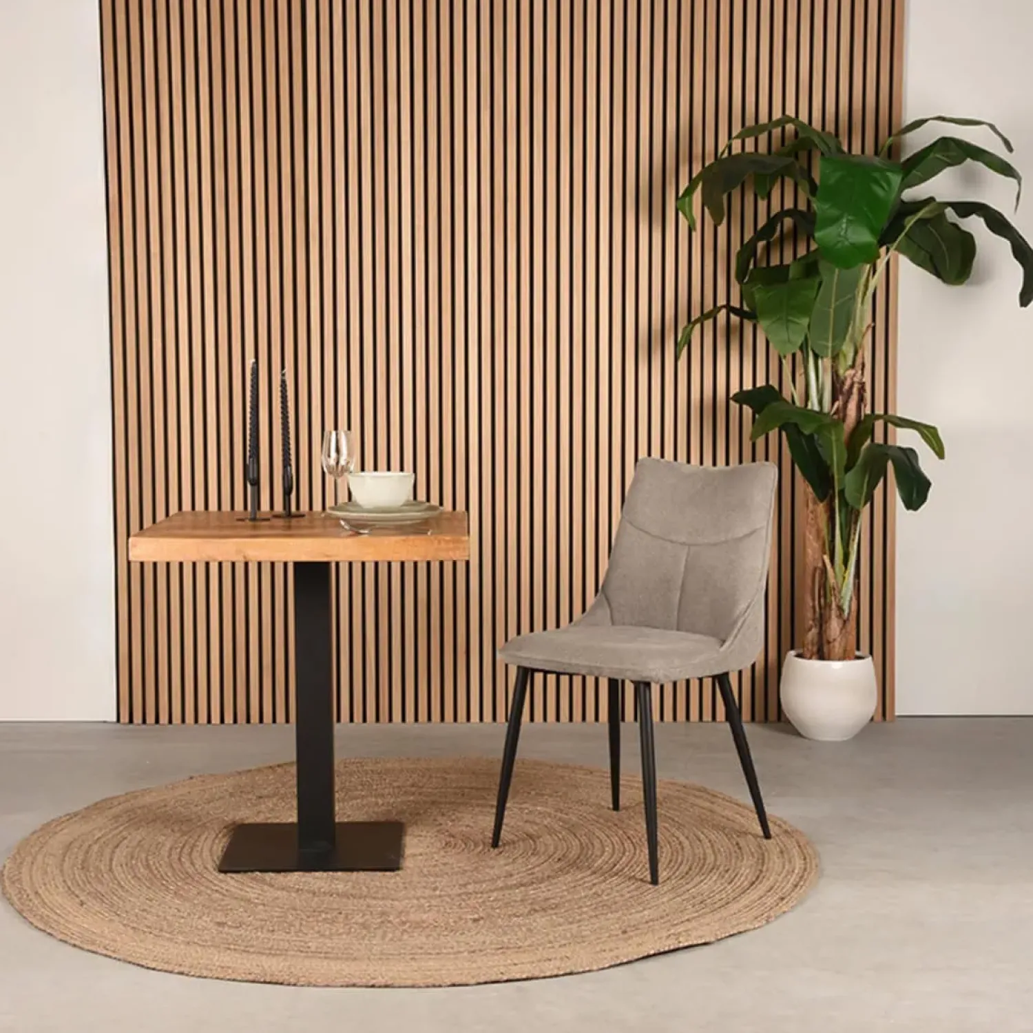 Label51 Eetkamerstoelen|Eetkamerstoel Riv 47x59x88cm Clay Stof
