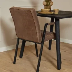 Furndea Eetkamerstoelen|Eetkamerstoel Ronda met armleuning bruin