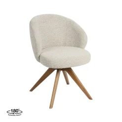 Label51 Eetkamerstoelen|Eetkamerstoel Sabi Naturel Boucle met Naturel poot