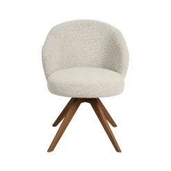 Label51 Eetkamerstoelen|Eetkamerstoel Sabi Naturel Boucle met Walnoot poot