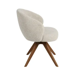 Label51 Eetkamerstoelen|Eetkamerstoel Sabi Naturel Boucle met Walnoot poot