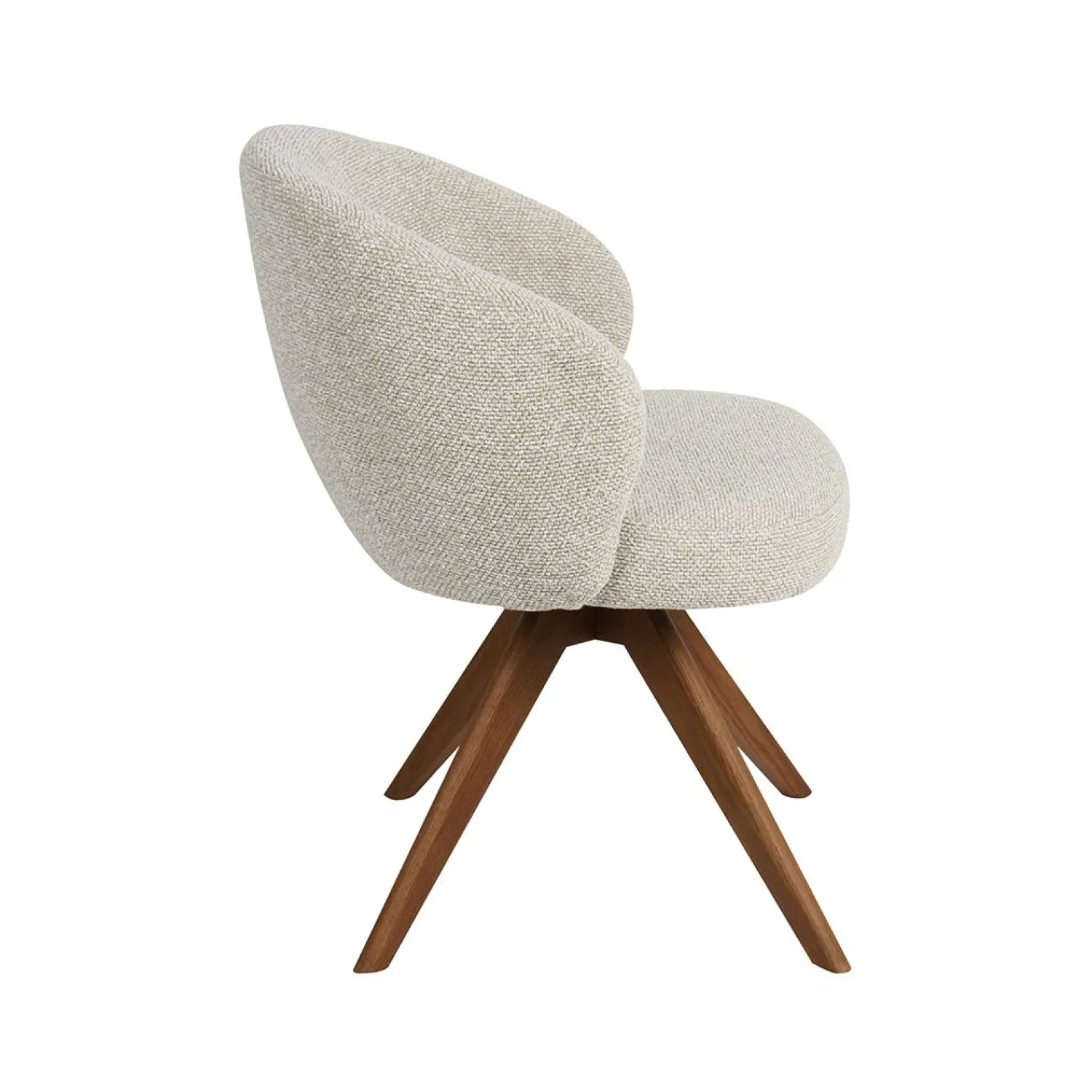 Label51 Eetkamerstoelen|Eetkamerstoel Sabi Naturel Boucle met Walnoot poot