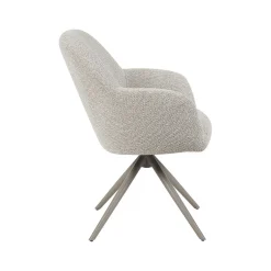 Label51 Eetkamerstoelen|Eetkamerstoel Sayuri Naturel Boucle met Taupe poot