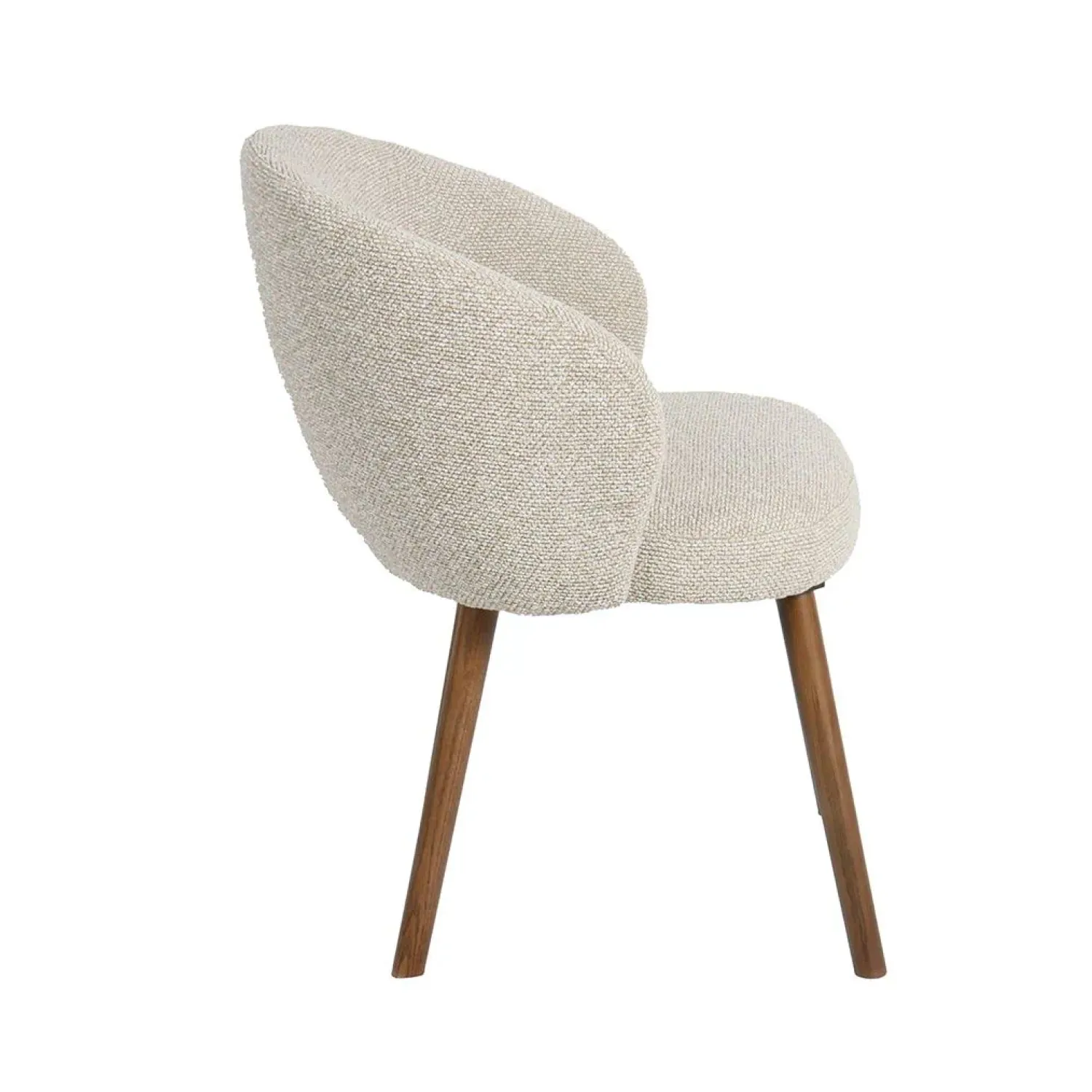 Label51 Eetkamerstoelen|Eetkamerstoel Shiro Naturel Boucle met Walnoot poot