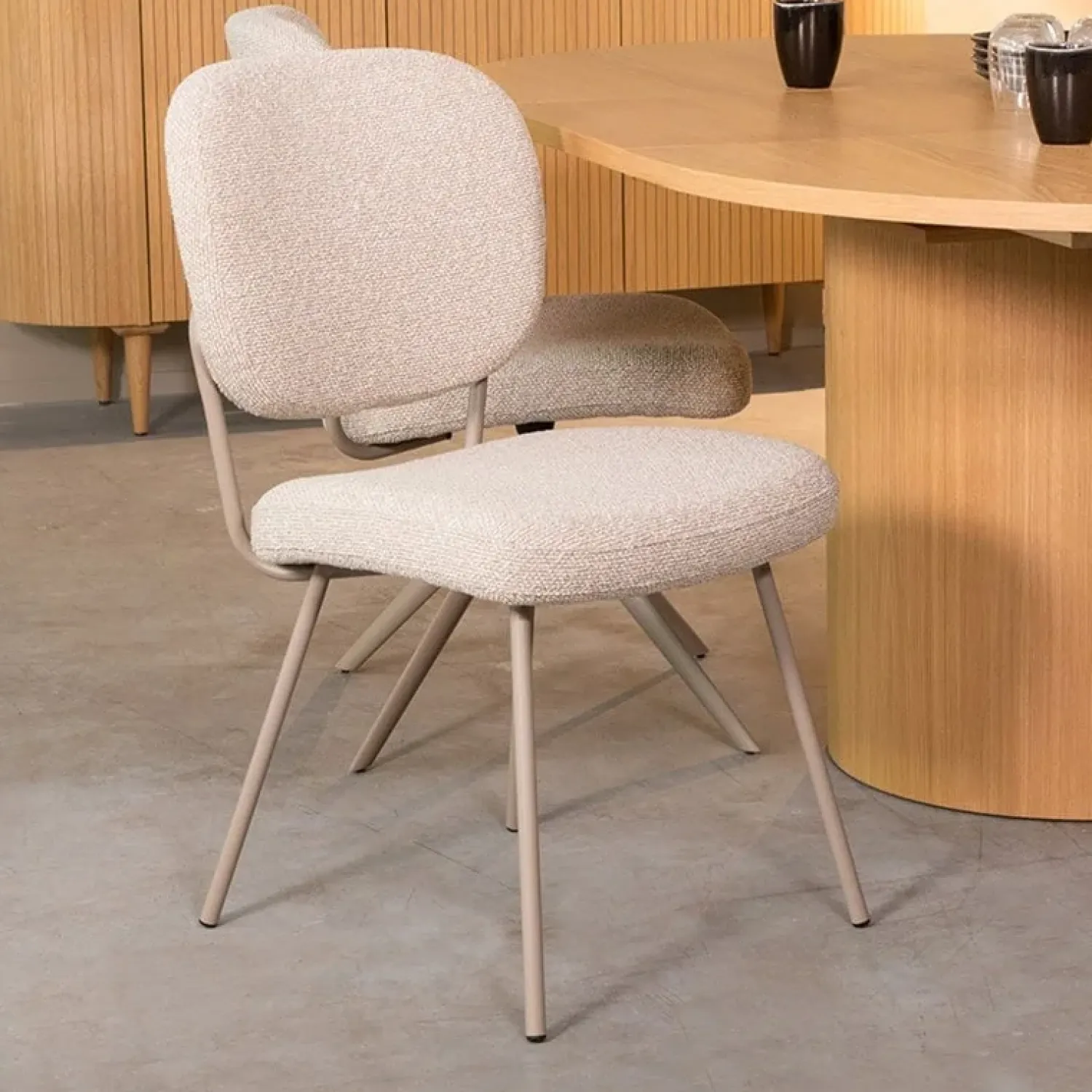 Label51 Eetkamerstoelen|Eetkamerstoel Singapore Naturel Boucle