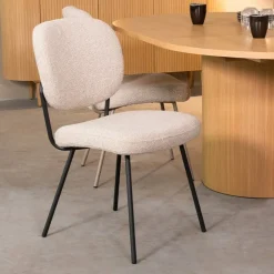 Label51 Eetkamerstoelen|Eetkamerstoel Singapore Naturel Boucle