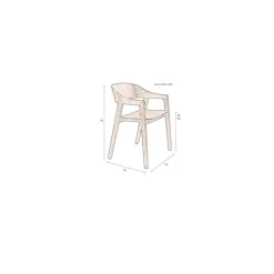 Dutchbone Eetkamerstoelen|Eetkamerstoel Westlake Naturel 58cm