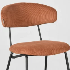 Label51 Eetkamerstoelen|Eetkamerstoel Zack Rust Ribcord