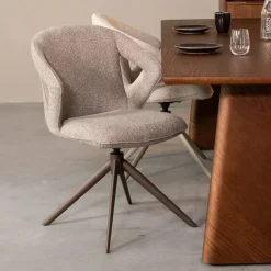 Label51 Eetkamerstoelen|Eetkamerstoel Zurich Grijs Boucle