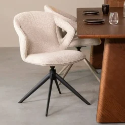 Label51 Eetkamerstoelen|Eetkamerstoel Zurich Naturel Boucle