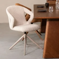 Label51 Eetkamerstoelen|Eetkamerstoel Zurich Naturel Boucle