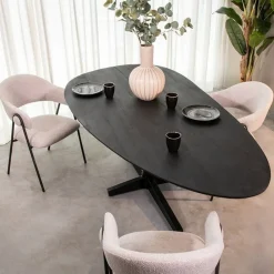 Label51 Eettafels|Eetkamertafel Rosie Zwart Mangohout 260cm
