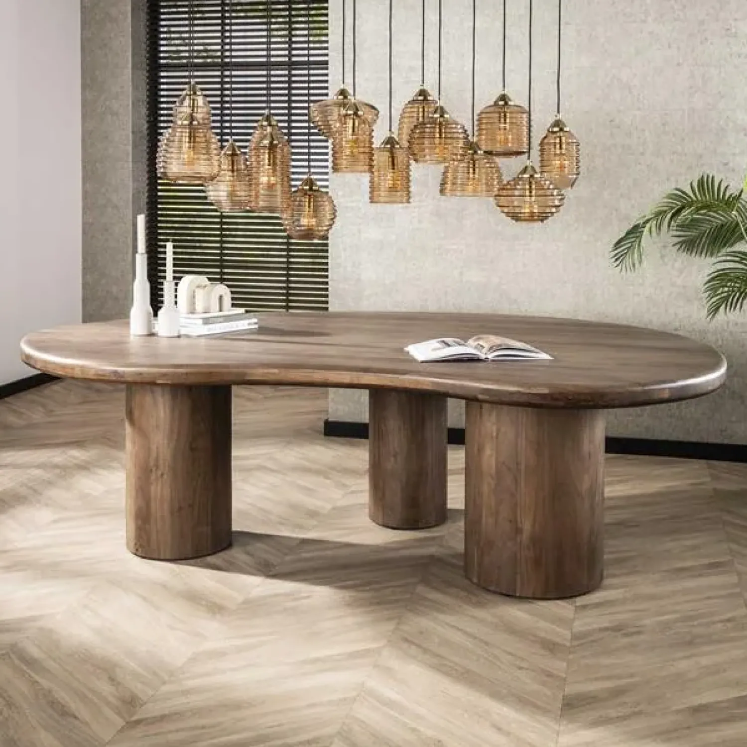 Kalfort Eettafels|Eettafel Andreas organisch Acaciahout 244cm