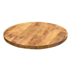 Cavetown Tafelbladen|Eettafelblad industrieel rond mangohout 140cm