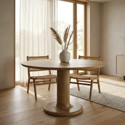 Eleonora Eettafels|Eettafel Coco rond Naturel mangohout 130cm