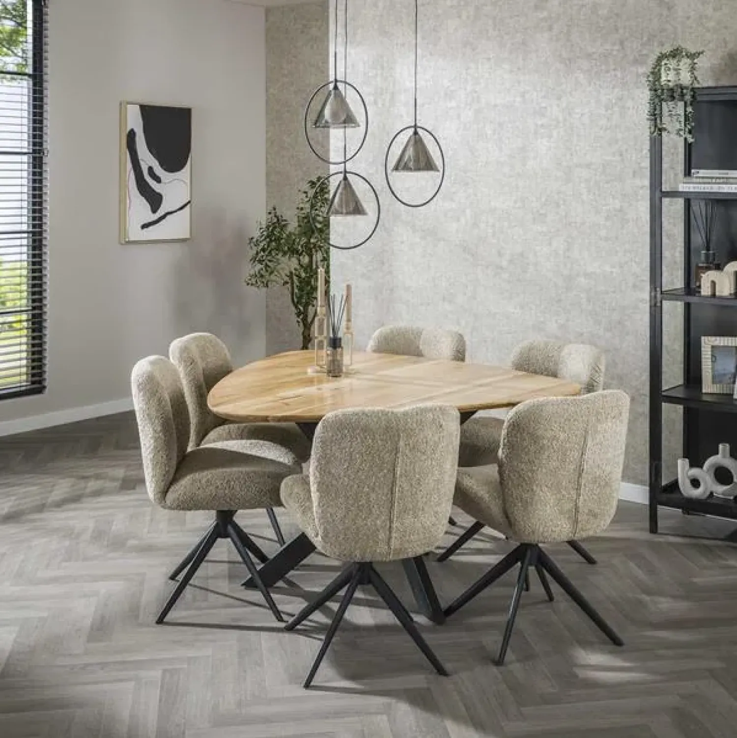 Kalfort Eettafels|Eettafel Gambetti driehoekig acacia 135cm