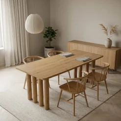 Eleonora Eettafels|Eettafel Jake naturel eikenhout 180cm