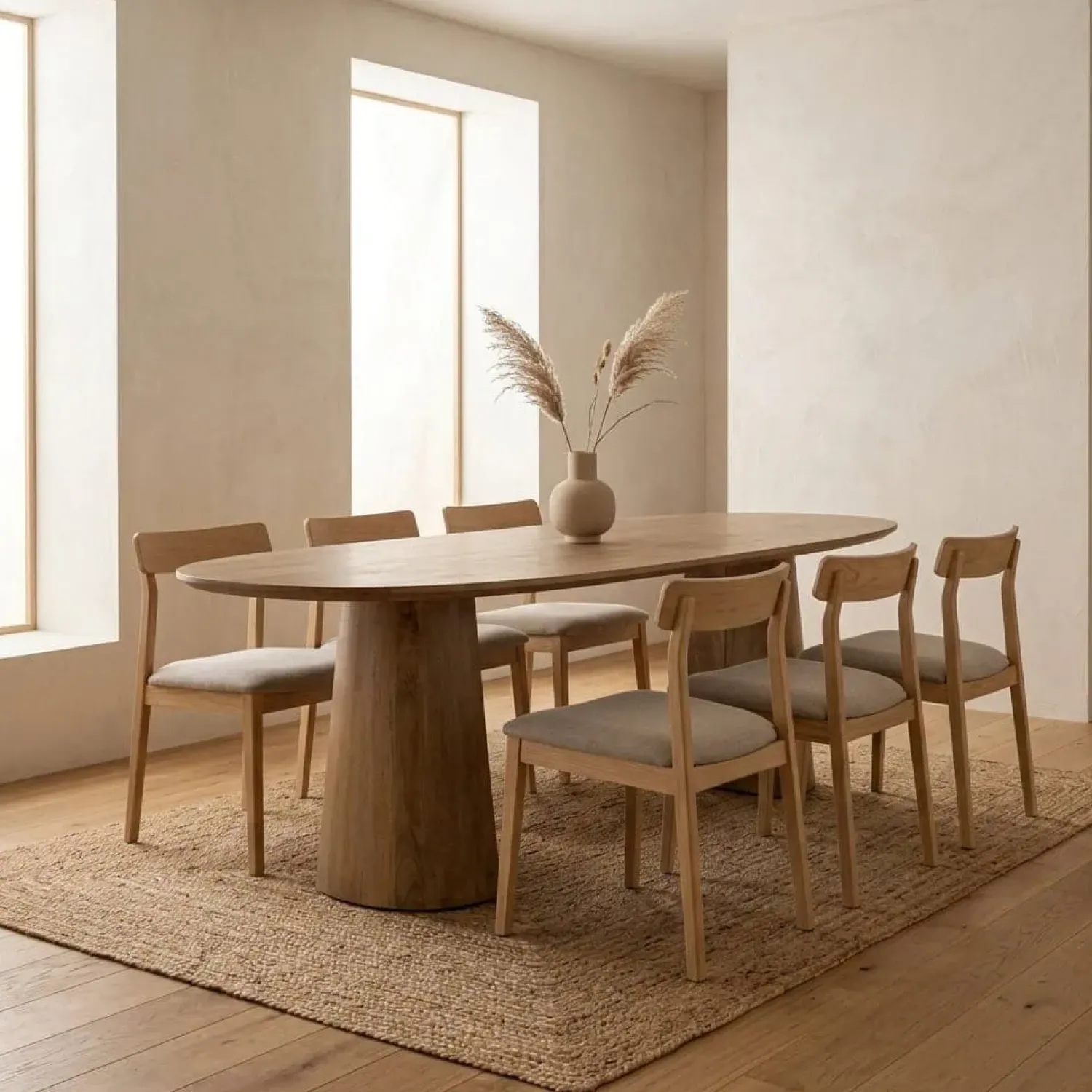 Eleonora Eettafels|Eettafel Lune ovaal lichtbruin 240cm