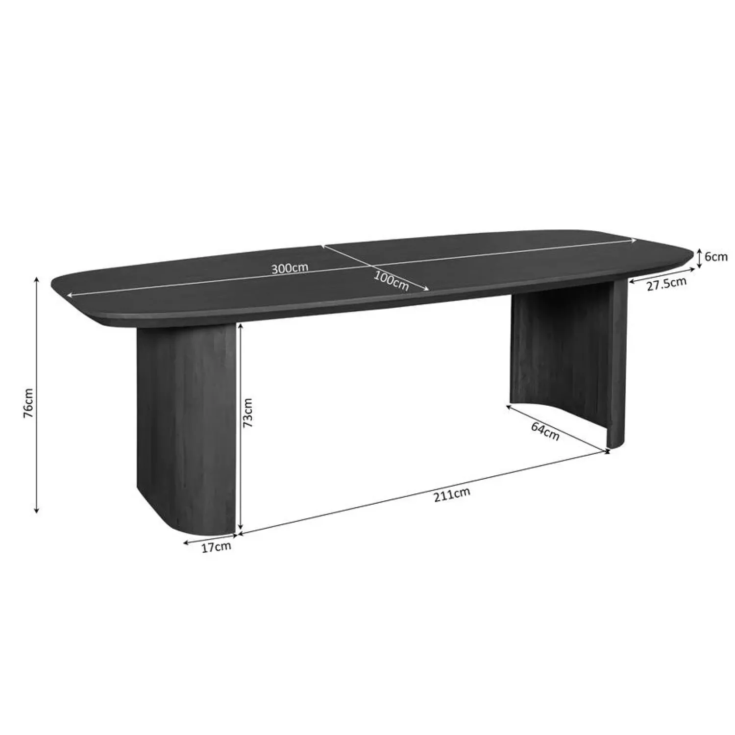 Furndea Eettafels|Eettafel Mario Deens ovaal walnoot 300cm