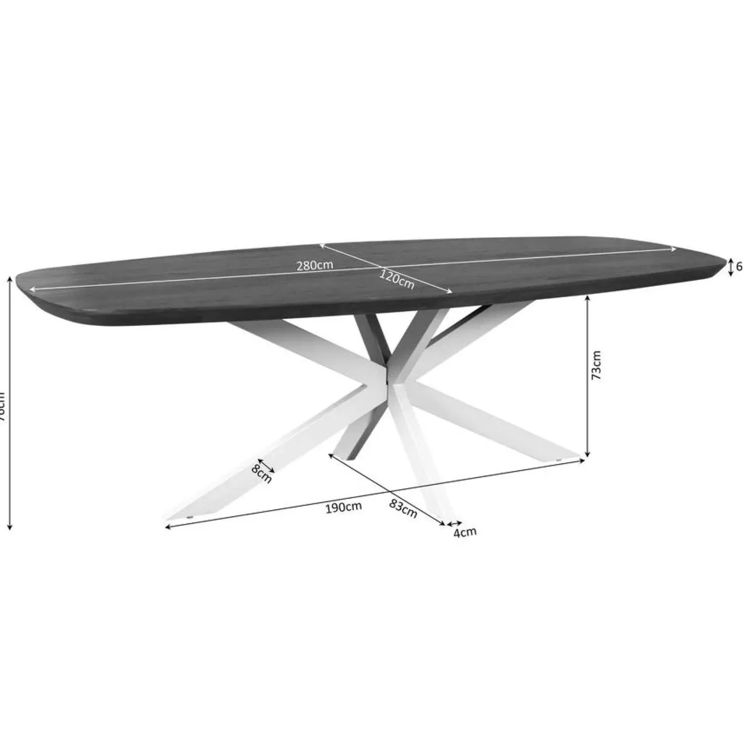 Furndea Eettafels|Eettafel Martin deens ovaal Naturel 280cm