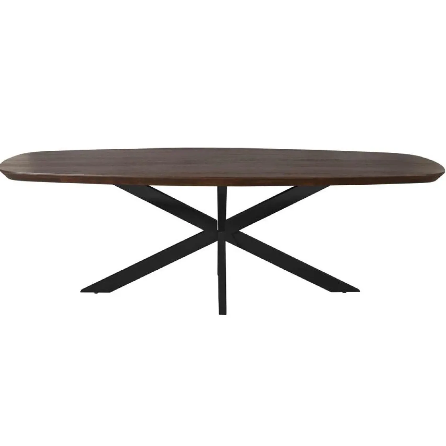 Furndea Eettafels|Eettafel Martin Deens ovaal Walnoot Zwarte poot 200cm