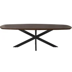 Furndea Eettafels|Eettafel Martin Deens ovaal Walnoot Zwarte poot 280cm