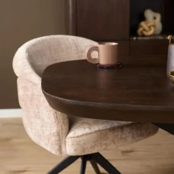 Furndea Eettafels|Eettafel Martin Deens ovaal Walnoot Zwarte poot 160cm