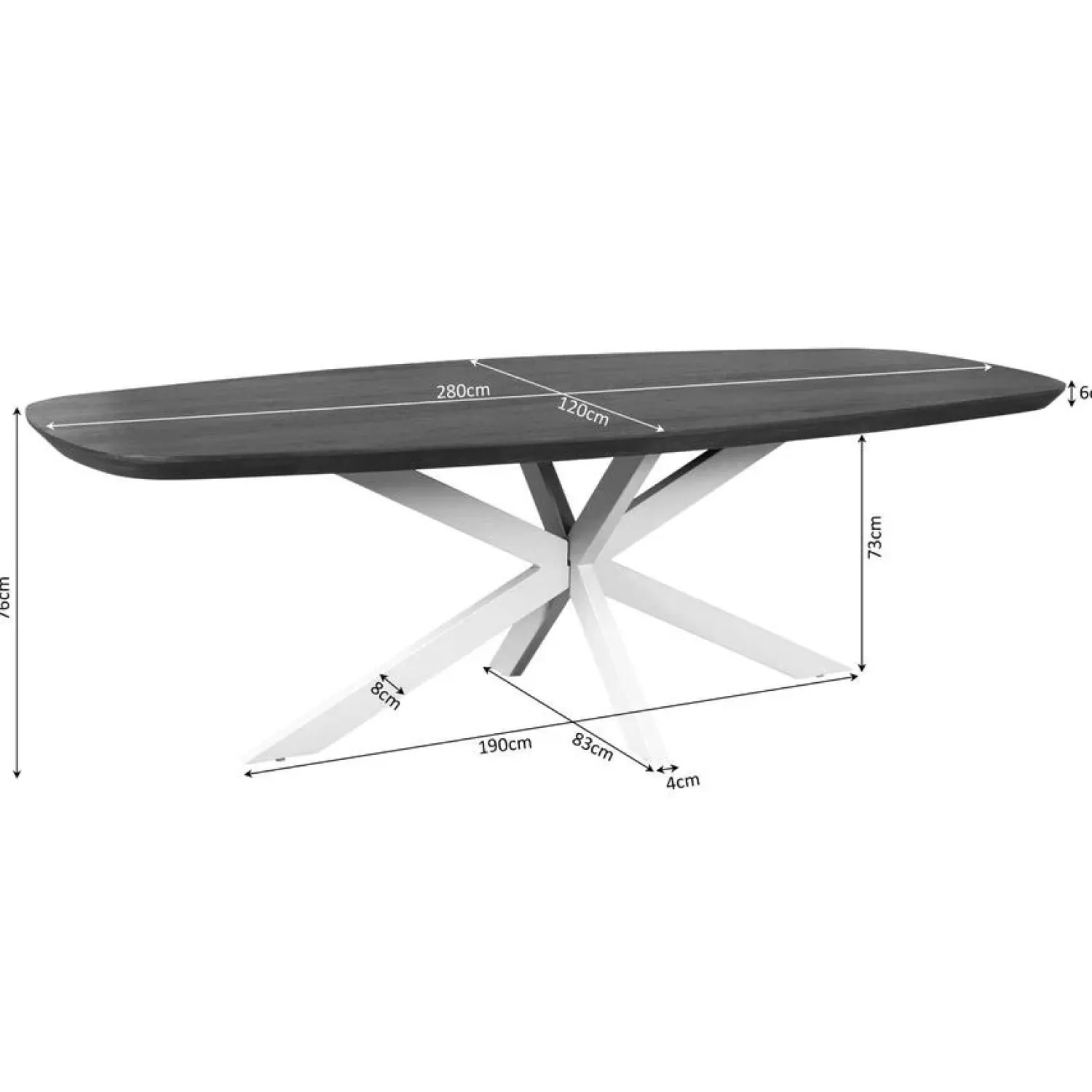 Furndea Eettafels|Eettafel Martin Deens ovaal Walnoot Zand poot 280cm