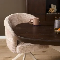 Furndea Eettafels|Eettafel Martin Deens ovaal Walnoot Zand poot 160cm