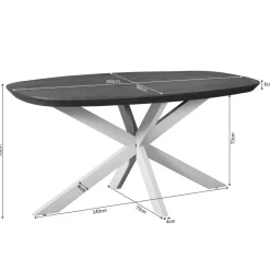 Furndea Eettafels|Eettafel Martin Deens ovaal Walnoot Zand poot 160cm