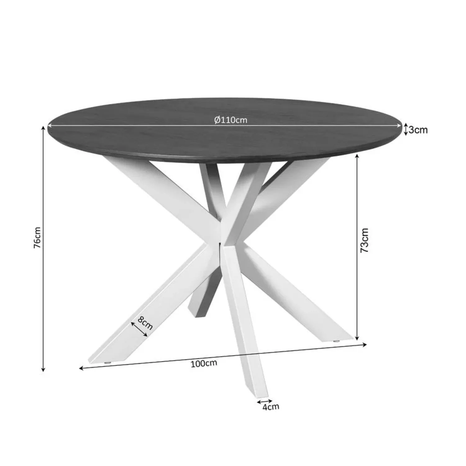 Furndea Eettafels|Eettafel Martin rond Naturel 110cm