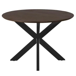 Furndea Eettafels|Eettafel Martin rond Walnoot Zwarte poot 110cm