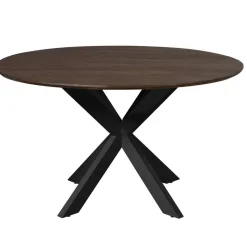 Furndea Eettafels|Eettafel Martin rond Walnoot Zwarte poot 130cm