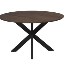 Furndea Eettafels|Eettafel Martin rond Walnoot Zwarte poot 130cm