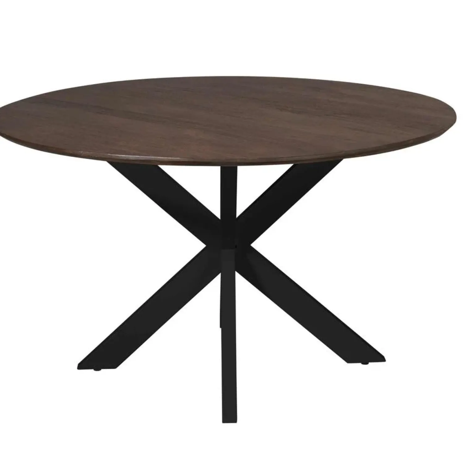 Furndea Eettafels|Eettafel Martin rond Walnoot Zwarte poot 130cm