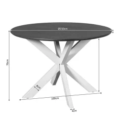 Furndea Eettafels|Eettafel Martin rond Walnoot Zand poot 150cm