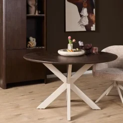 Furndea Eettafels|Eettafel Martin rond Walnoot Zand poot 110cm