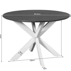 Furndea Eettafels|Eettafel Martin rond Walnoot Zand poot 110cm