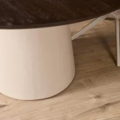 Furndea Eettafels|Eettafel Martin rond Walnoot Zand Dichte poot 130cm