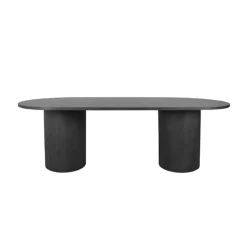 Label51 Eettafels|Eettafel Oliva Zwart Eikenhout ovaal 240cm