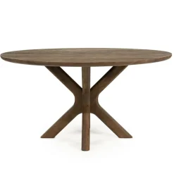 Eleonora Eettafels|Eettafel Tycho rond Lichtbruin mangohout 150cm
