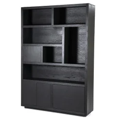 Eleonora Vakkenkasten|Boekenkasten|vakkenkast Helsinki 150cm zwart