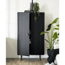 Eleonora Wandkasten|Industriele Kasten|wandkast Remi 2-drs. 96cm zwart