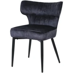 PTMD Eetkamerstoelen|Elin Eetkamerstoel Antraciet Velvet