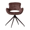WOOOD Eetkamerstoelen|Eliva Eetkamerstoel structure velvet paars set van 2