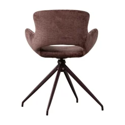 WOOOD Eetkamerstoelen|Eliva Eetkamerstoel structure velvet paars set van 2